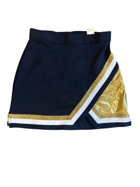 Chases Navy and Gold Cheer-Style Mini Skirt Adult Size XS Cheerleader Costume